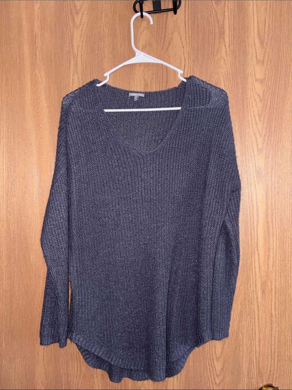 Charlotte Russe Charcoal Gray V-Neck Knit Sweater